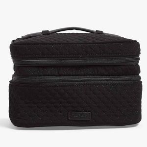 Vera Bradley Women's Microfiber Jewelry Organizer Train Case Black